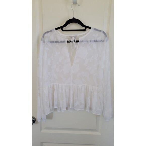 Belle + Sky Sheer Floral Blouse Shirt - Picture 1 of 4